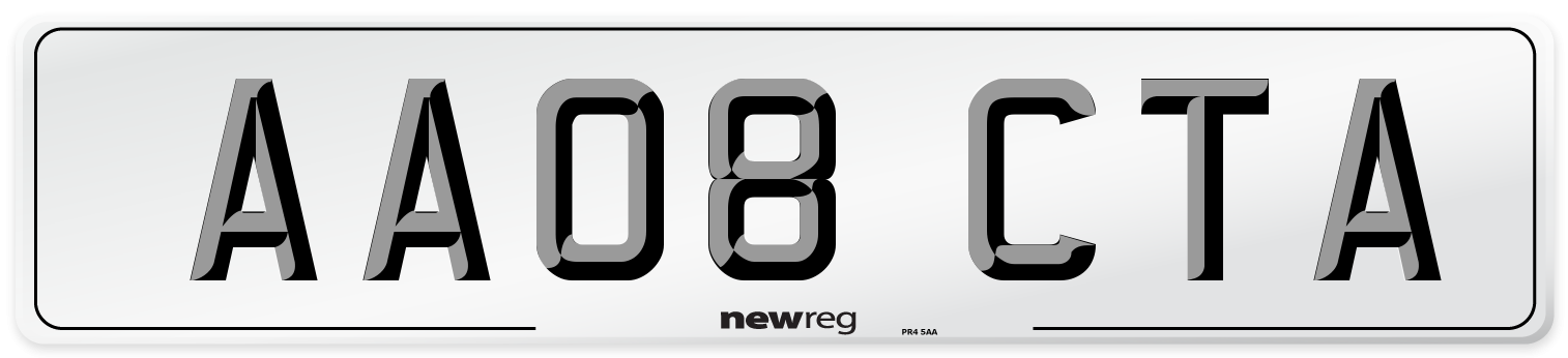 AA08 CTA Number Plate from New Reg